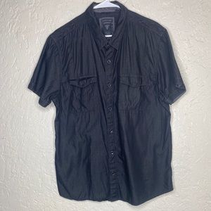Men’s black guess button up